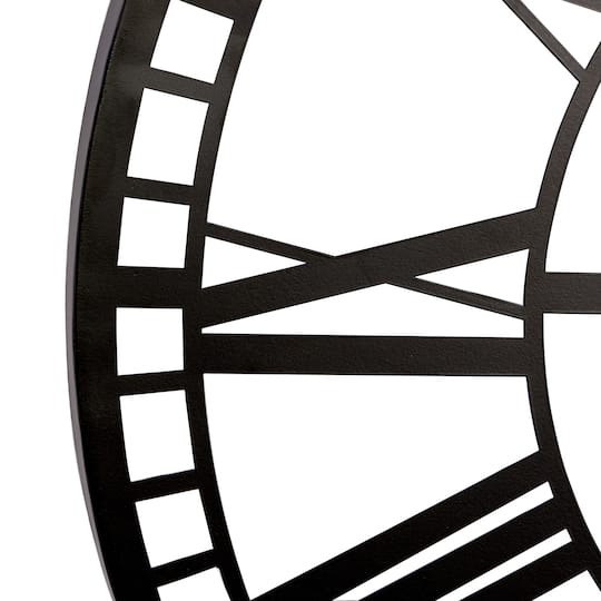 28" Black Metal Contemporary Wall Clock